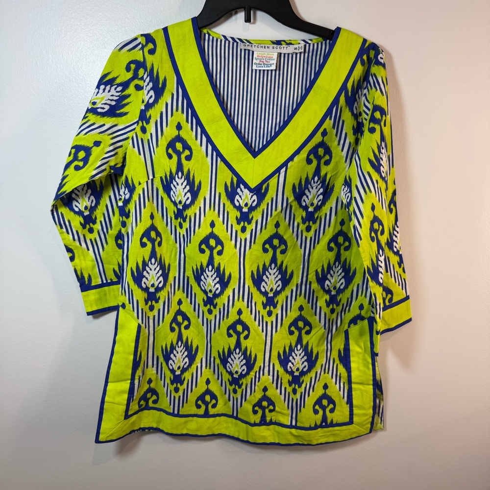 Gretchen Scott tunic top small cruise beach vacay casual